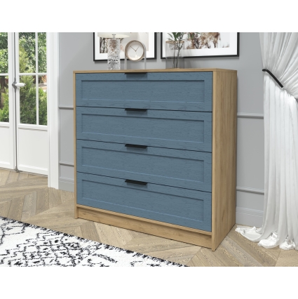 Kомод Тренд КТ-К100 (Дуб золотой ЛДСП/ Дуб лазурный ЛМДФ) Ш1000 В1020 Г451